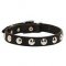 Trendy Leather German Shepherd Collar with Half-Ball Studs