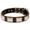 Adjustable Leather German Shepherd Collar with Massive Plates