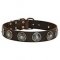 Luxury Leather German Shepherd Collar with Dainty Decor