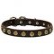 Leather German Shepherd collar with special dotted circles