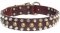 3 Rows Leather German Shepherd Collar with Pyramids and Studs