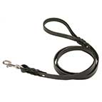Multipurpose Braided Leather German Shepherd Leash with Stainless Snap Hook