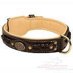 Soft Nappa Padded Leather German Shepherd Collar with Braids