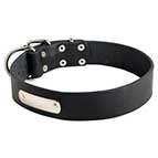 Durable Leather German Shepherd Collar with ID Tag