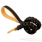 Leather German Shepherd leash with padded handle