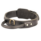 Strong 2 Ply Leather German Shepherd Collar with Comfortable Handle