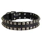 "Caterpillar" Leather German Shepherd Collar for Walking