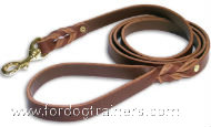 Braided Design Leather Leash for German Shepherd Handling