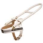 White Leather Guide Dog Harness for German Shepherd