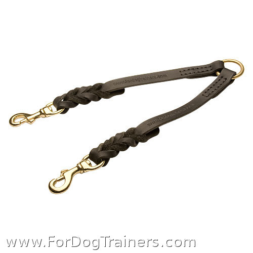 Strong Braided Leather German Shepherd Coupler