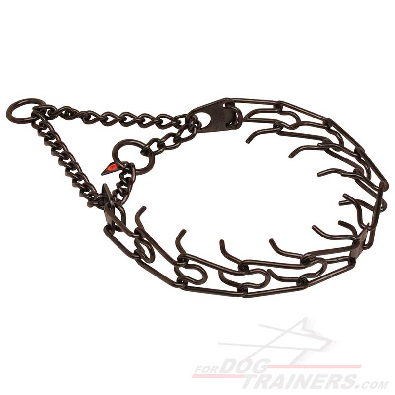 Stylish Black Stainless Steel German Shepherd Pinch Prong Collar