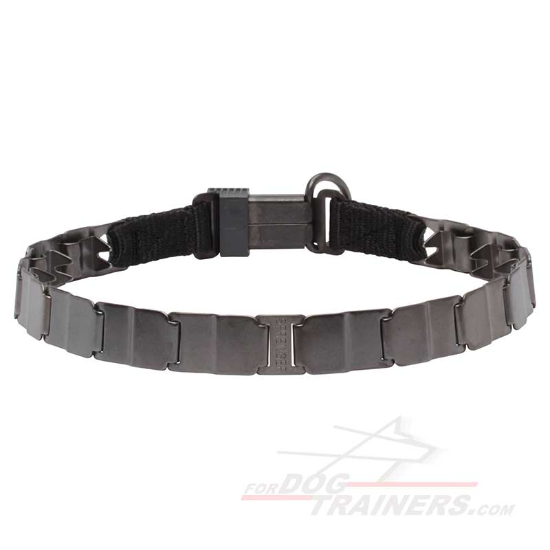 Matt Black Stainless Steel Neck Tech Sport Pinch Prong Collar for German Shepherd