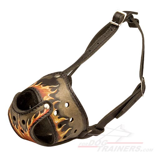Unique Design Leather Dog Muzzle for German Shepherd Breeds