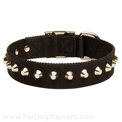 Fashionable Nylon German Shepherd Collar With Piramids