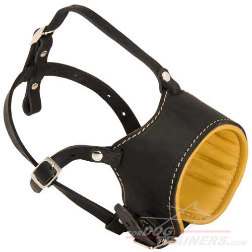 Nappa Padded Leather German Shepherd Muzzle