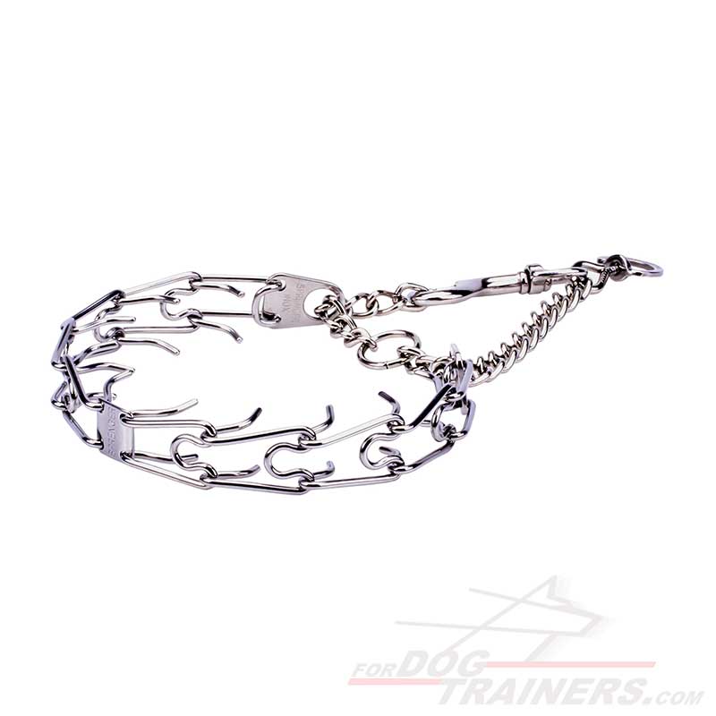 "Apple - Pie Behavior" Stainless Steel Pinch Prong Collar for German Shepherd - Click Image to Close