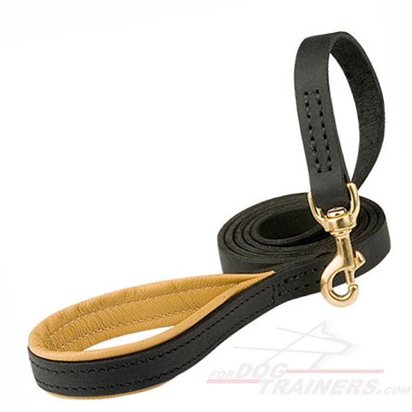 Reliable Leather German Shepherd Leash with Soft Padded Handle
